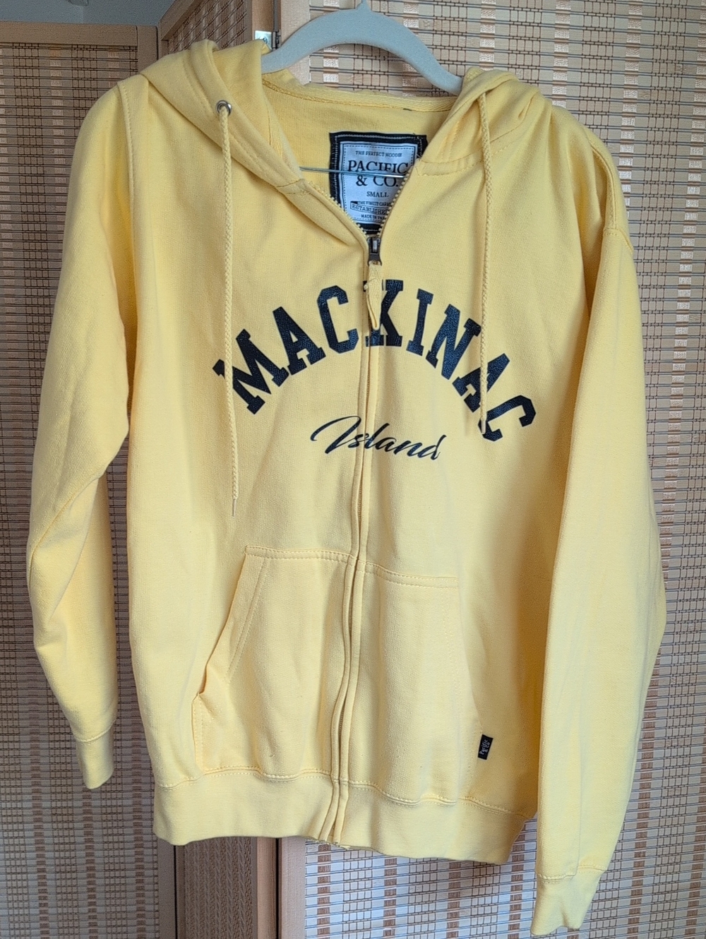 Mackinac Island Michigan Yellow Zip-Up Hoodie for Women